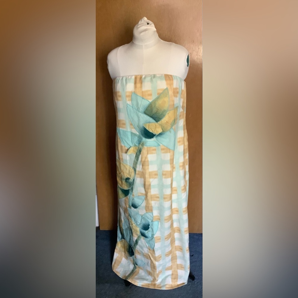 Anthropologie Strapless Floral Dress